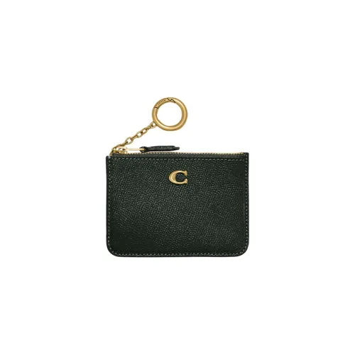 COACH Skinny Id Case Cross Grain Leather Coin Purse, Card Holder Mini Women's Amazon Green