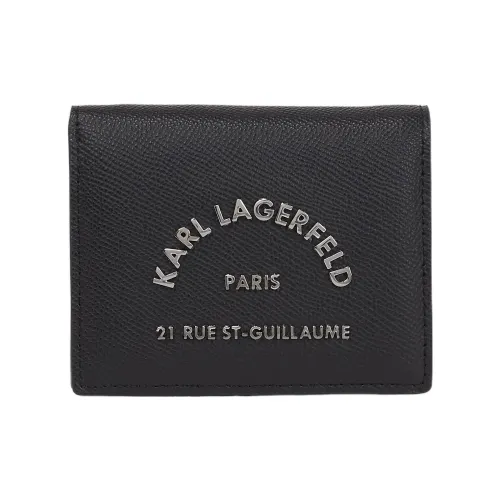 KARL LAGERFELD PU Polyurethane Wallet Small Size Women's Black