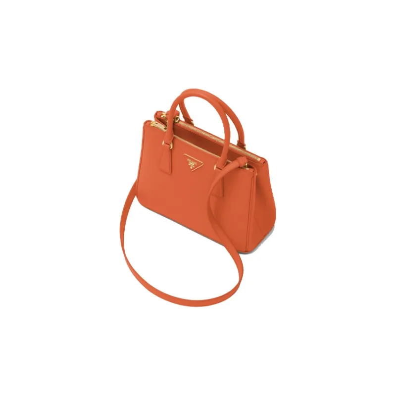 PRADA Galleria Killer Bag Leather Handbag Medium Size Women's Orange-1