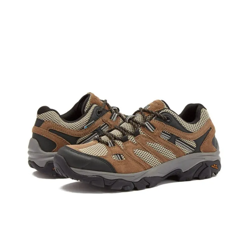 HI-TEC Ravus Slip-Resistant Low-Top Outdoor Shoes Men's Brown Gray-2