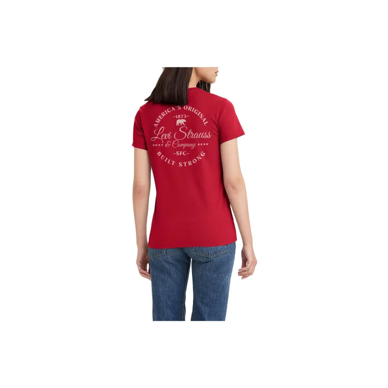 Levis T-Shirts Women's Red-1