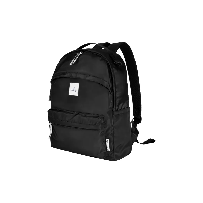 NAUTICA Nylon Fabric Backpack Large Size Unisex Black-1
