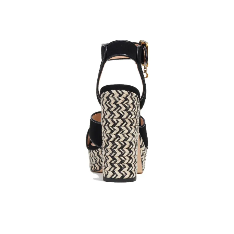 COACH Nelly Strap Sandals Women's Black-4