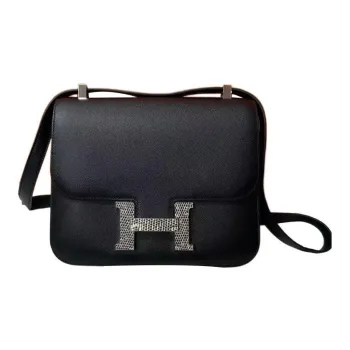 HERMES Constance Epsom Leather Shoulder Bag Crossbody Bag Regular Women's Black