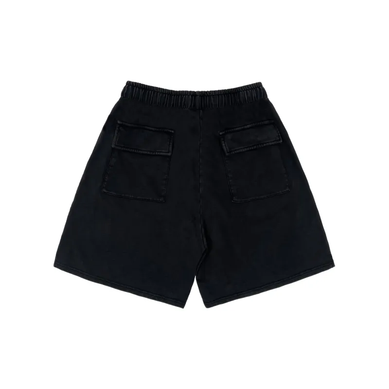 False Perception Casual Shorts Unisex Washed Black-1