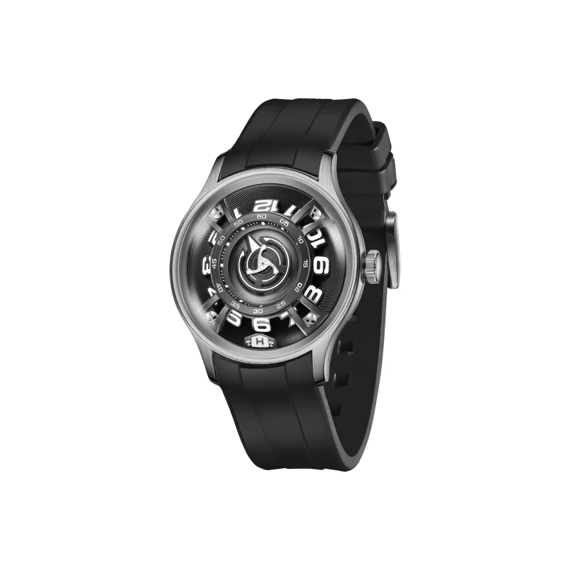 REEF TIGER Automatic Mechanical Movement Rubber Strap Watch Unisex Black Dial OBL BLM FX-14