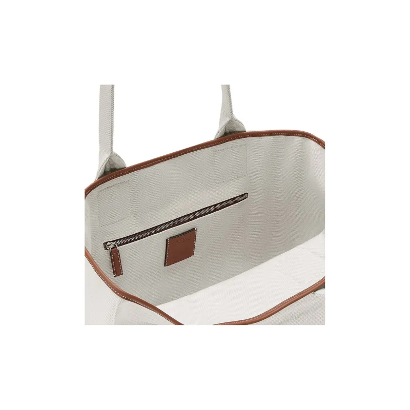 Zegna Cotton With Smooth Calfskin Handbag Women's Beige-2