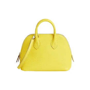 HERMES Bolide Mysore Goat Skin Bowling Bag Shoulder Bag Crossbody Bag Handbag Mini Women's Citron Lemon Yellow