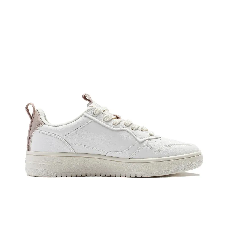 LiNing Star Sugar Anti Slip Wear Resistant Lightweight Breathable Low Top Skateboard Shoes Women's White-1