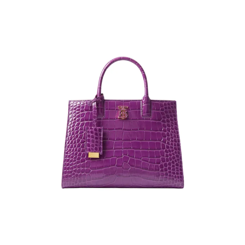 Burberry Frances Calfskin Tote Bag Shopping Bag Handbag Mini Women's Purple-0
