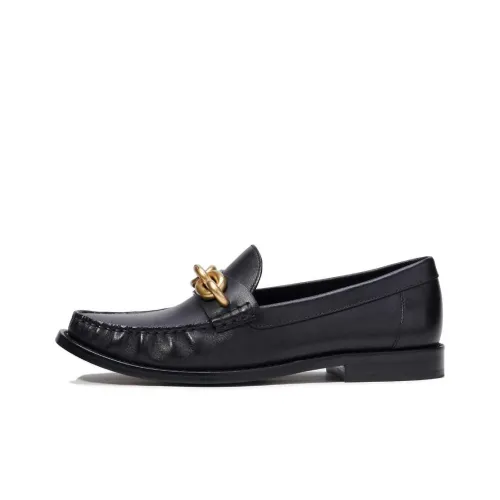 COACH Chain-link Detailing Leather Loafers