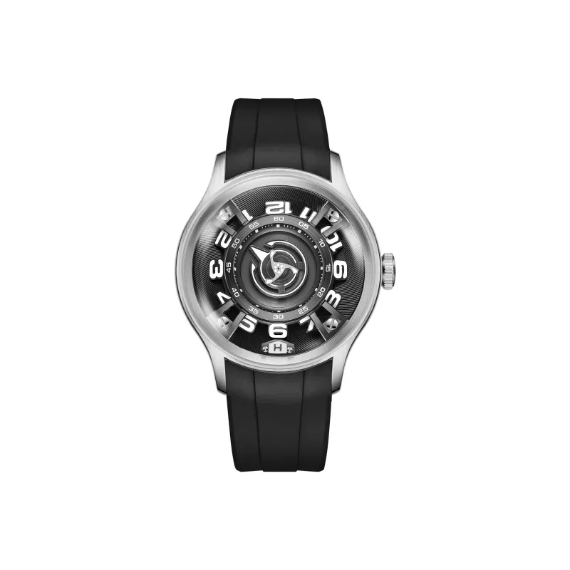REEF TIGER Automatic Mechanical Movement Rubber Strap Watch Unisex Black Dial OBL BLM FX-13