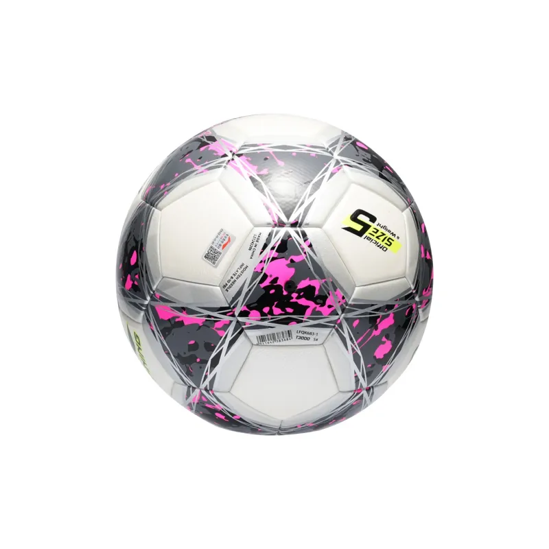 LiNing Size 5 Ball Soccer TPU Machine Stitched Soccer Ball Unisex Silver White/Rose Red-2