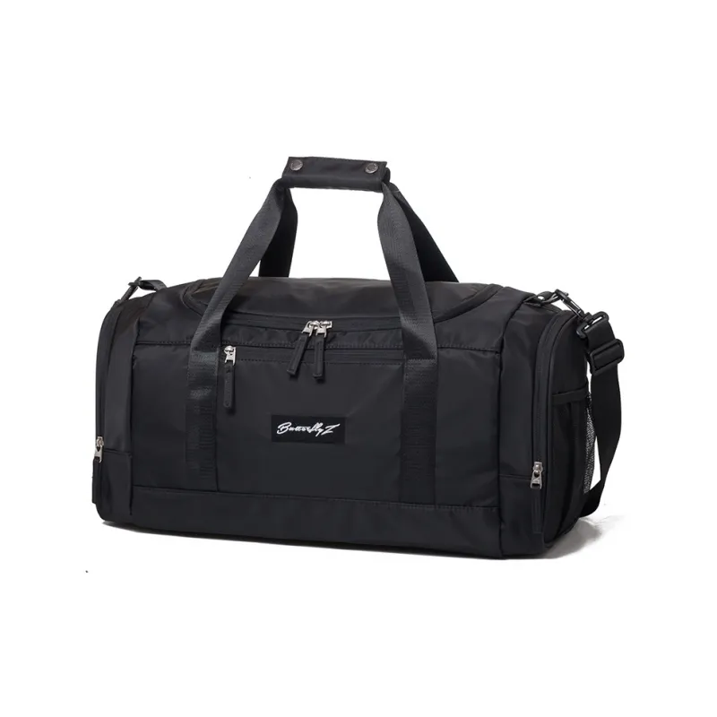 COWBONE Nylon Portable Crossbody Travel Bag Gym Bag Large Size Unisex Gray/Pink-5