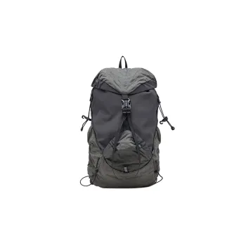 DIESEL Nylon Blends Polyester Backpack Small Size Unisex Gray With Dark Green Accents