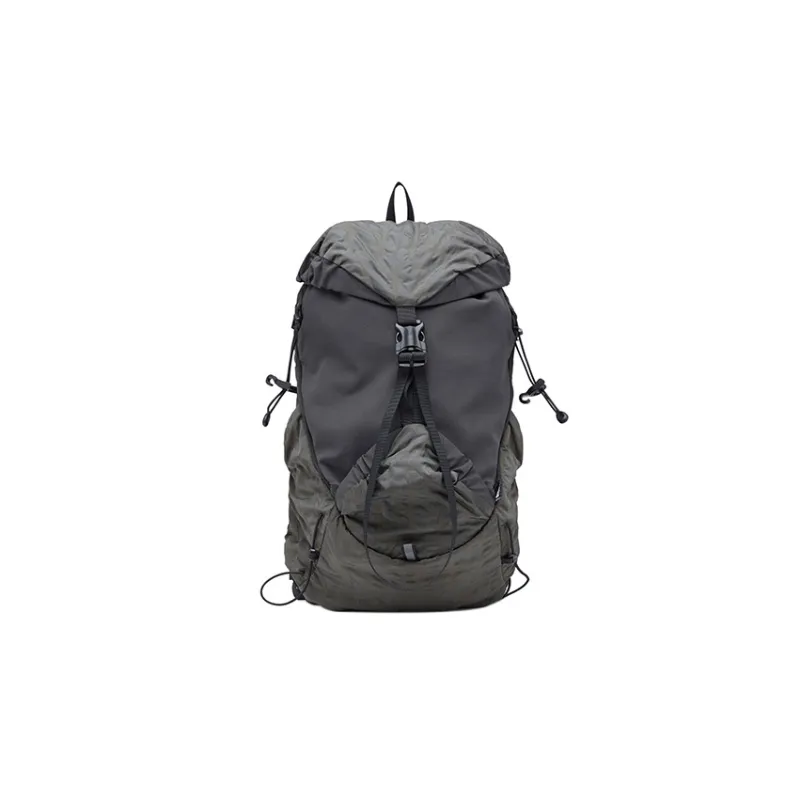 DIESEL Nylon Blends Polyester Backpack Small Size Unisex Gray With Dark Green Accents-0