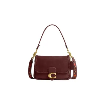 COACH Soft Tabby Suede Bonded Leather Shoulder Bag Handbag Shoulder Bag Women's Dark Burgundy