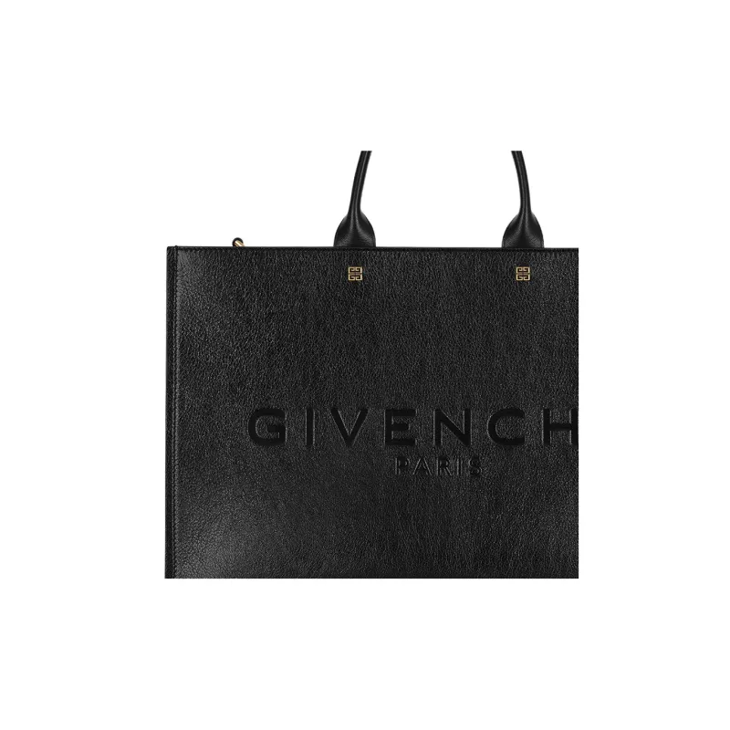 GIVENCHY Calfskin Tote Bag Shopping Bag Handbag Medium Size Women's Black-4