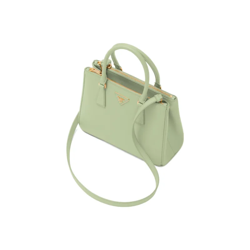 PRADA Galleria Killer Bag Leather Handbag Medium Size Women's Light Green-1