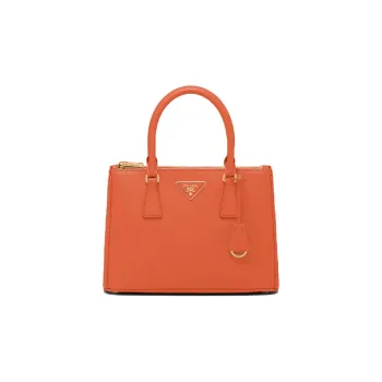 PRADA Galleria Killer Bag Leather Handbag Medium Size Women's Orange