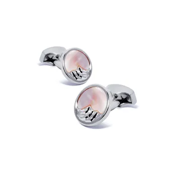 WILLIAM MILTON Cufflinks Men Eternal Vow Pink Pearl Shell Cufflink