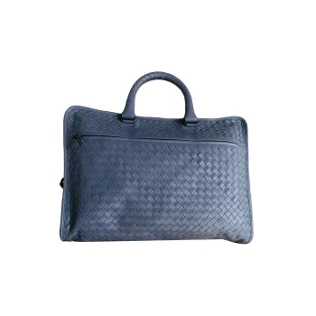 Bottega Veneta Sheepskin Briefcase, Handbag Men's Blue