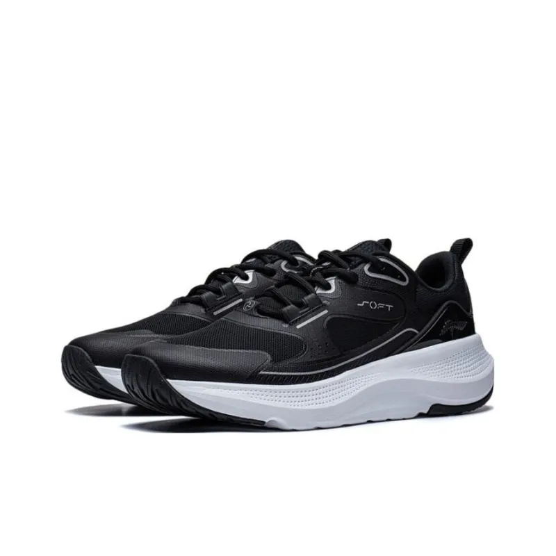 LiNing SOFT GO Go Anti Slip And Wear Resistant Breathable Low Top Casual Shoes Women's Black White-2
