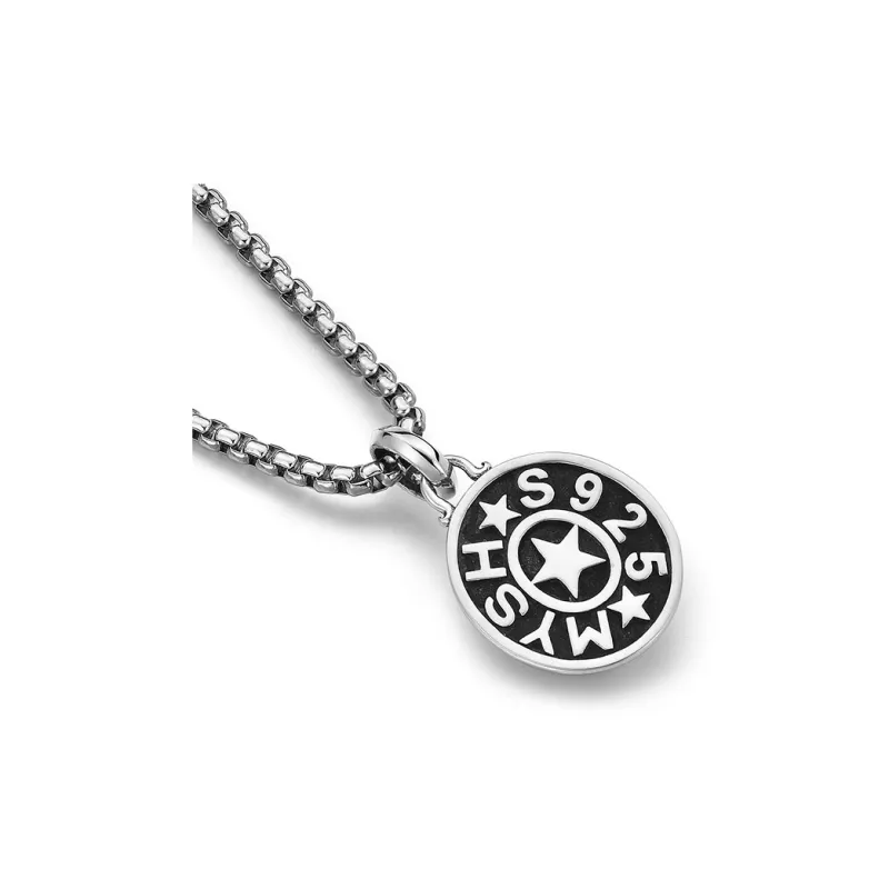 MYSH Jade Necklaces Men Victory Star Black Agate Necklace Gift Box Set-4