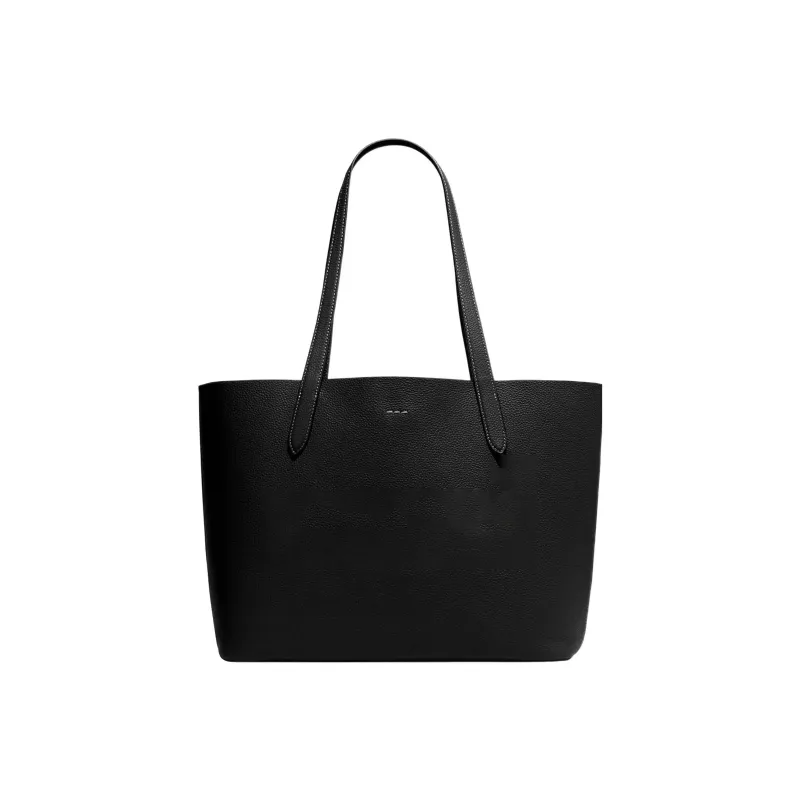 COACH Pebbled Leather Tote Bag, Shopping Bag, Handbag, Shoulder Bag Women's Black-4