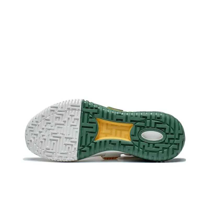 LiNing Rage Shock Absorbers With Slip Resistant Features Low Top Basketball Shoes Men's White Yellow-4