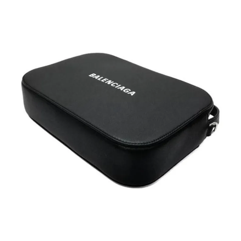 Balenciaga Grain Calfskin Camera Bag, Shoulder Bag, Crossbody Bag Large Size Men's Black-4