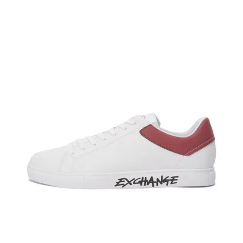 ARMANI EXCHANGE Skateboard Shoes Men Low-Top Burgundy