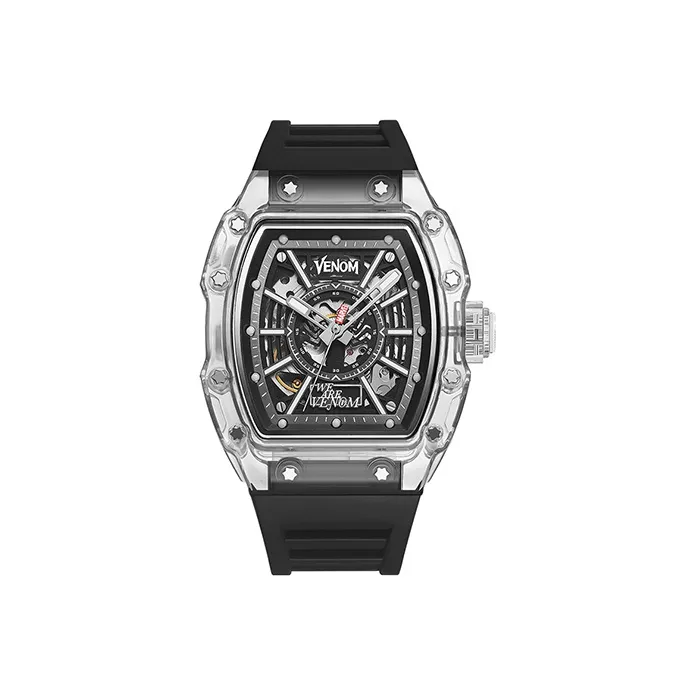 MARVEL Hero Collection Mechanical Movement Silicone Strap Watch Men's Watches Black Dial M-6072-0