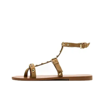 ZARA One-Strap Sandals 1cm Women's Sandy Brown