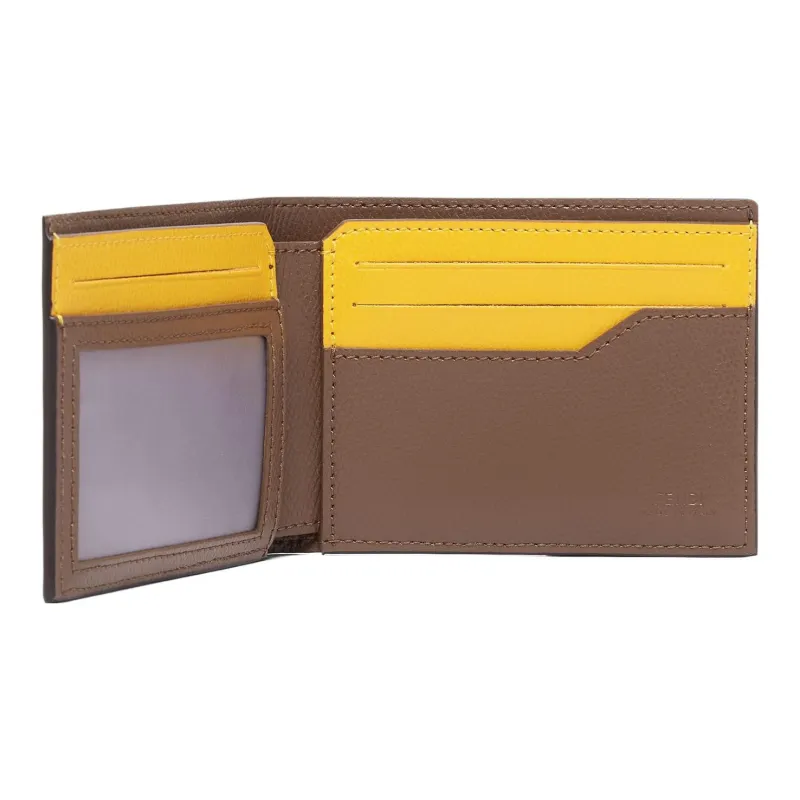 FENDI Cotton Wallet Tubas Men's Brown-2