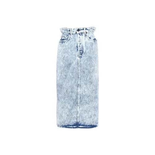 MIU MIU Denim Long Skirts Women's Blue