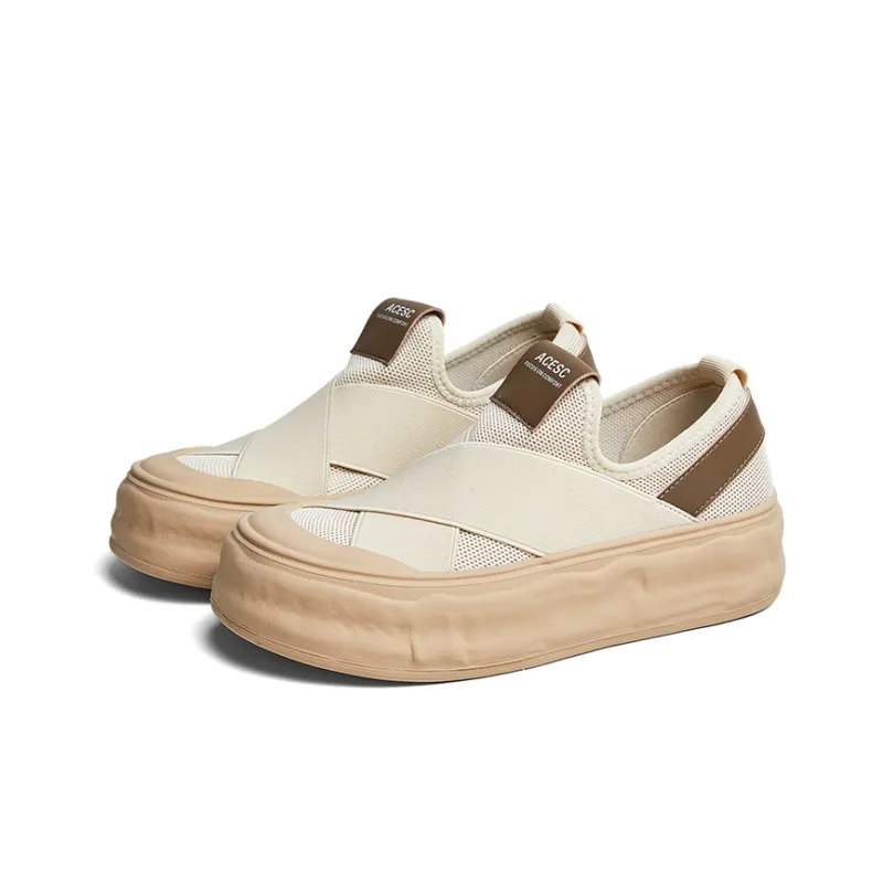 ACESC Low Top Skateboard Shoes Women's Beige-1