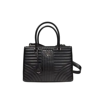 PRADA Diagramme Calfskin Shoulder Bag Crossbody Bag Handbag Women's Black
