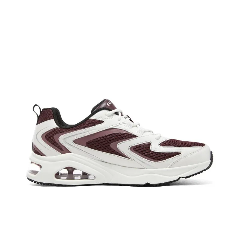 Skechers Uno Cushioning Anti Slip And Wear Resistant Low Top Running Shoes Men's White Red-1