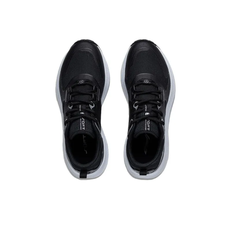 LiNing SOFT GO Go Anti Slip And Wear Resistant Breathable Low Top Casual Shoes Women's Black White-3