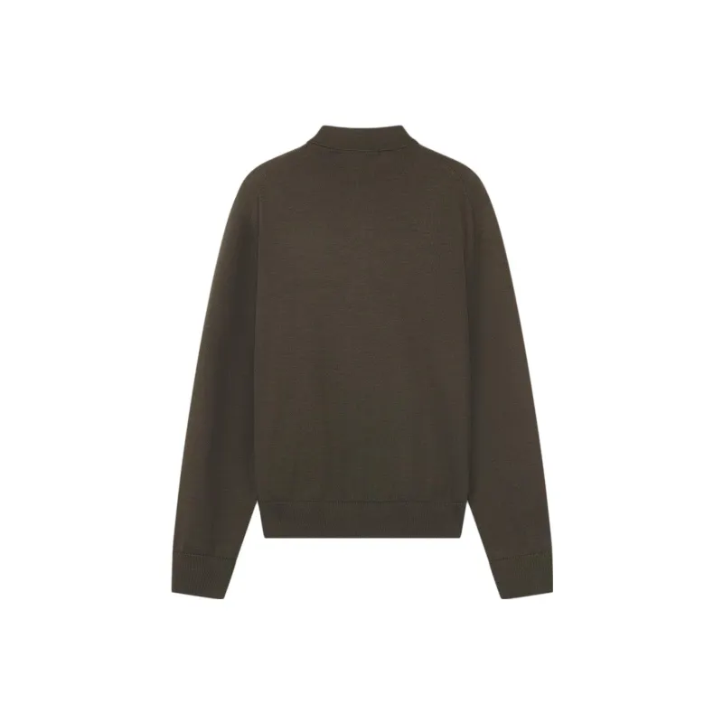 Maison Kitsune Fox Head Patch Knit Polo Shirt-1