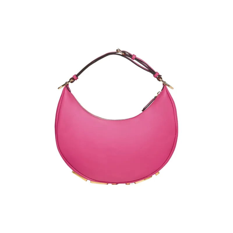 FENDI Fendigraphy Calfskin Wrist Bag Small Size Women's Fuchsia-2