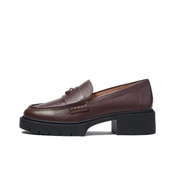 COACH Leah 45mm Logo plaque Leather Loafers