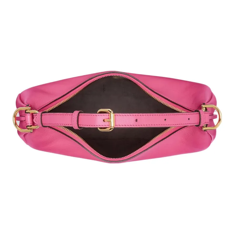 FENDI Fendigraphy Calfskin Wrist Bag Small Size Women's Fuchsia-4