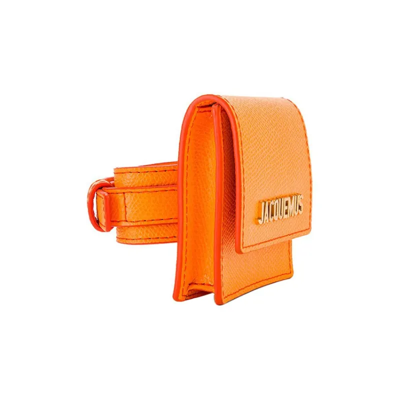 Jacquemus Calfskin Wrist Bag Clutch Women's Orange-1
