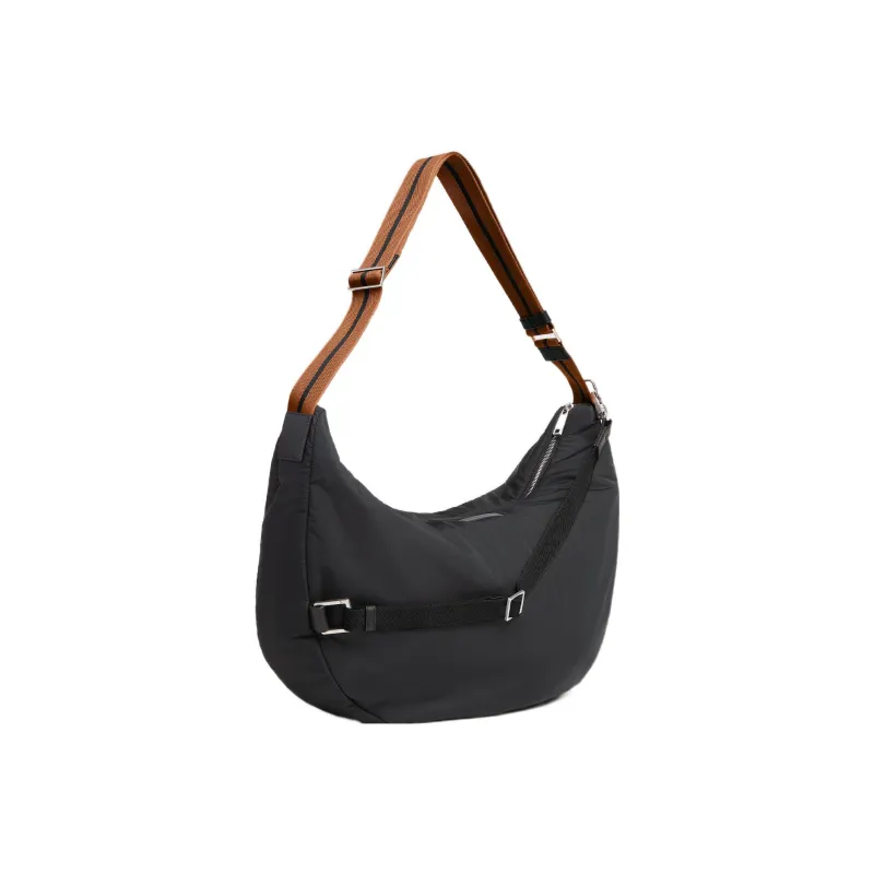 Zegna Recycled Polyester Smooth Calfskin Handbag Shoulder Bag Men's Black-1