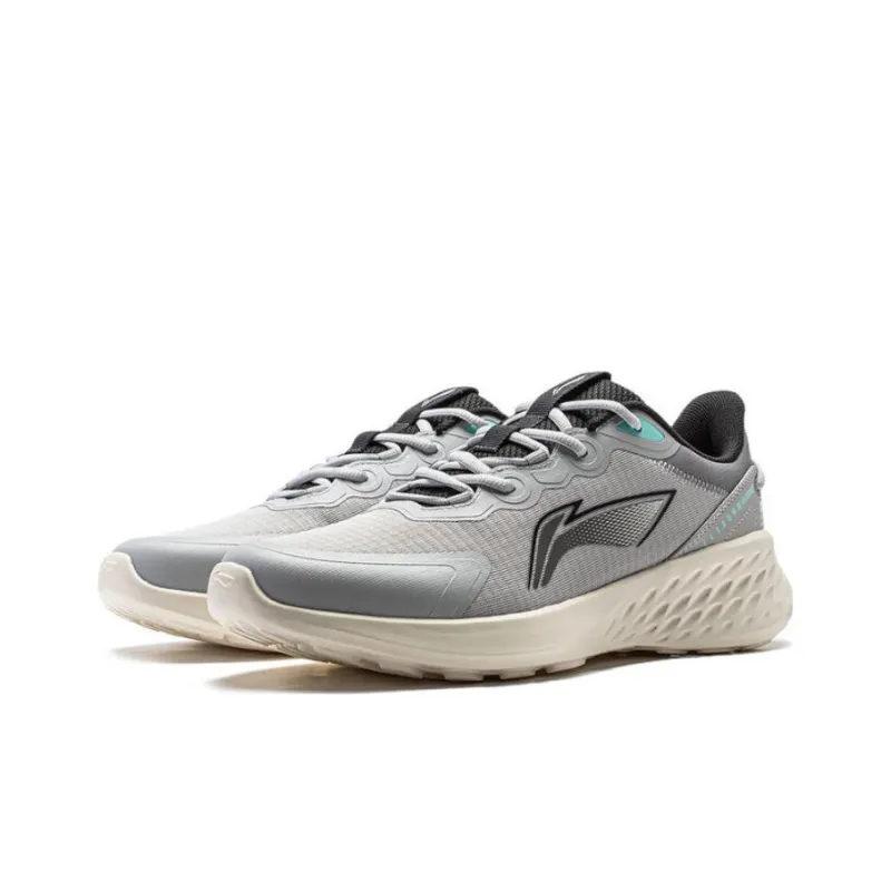 LiNing Soft Cushioning Wear Resistant Low Top Running Shoes Men's Gray-2