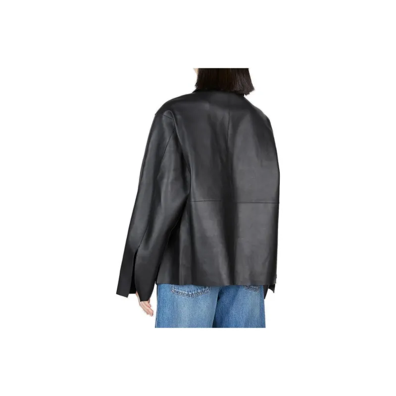 TOTEME Zipped Wide sleeve Leather Jacket-1