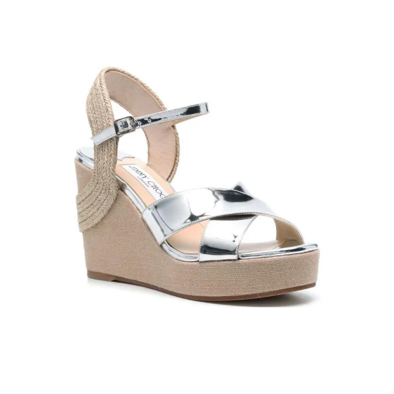 Jimmy Choo Dellena One-Strap Sandals 10.5cm Women's Silver-2