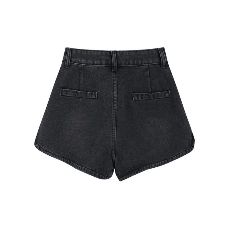 Garbege Denim Shorts Women's Black-1